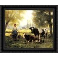 thumbnail image 1 of A Milkmaid with her Cows on a Summer Day 23x20 Black Ornate Wood Framed Canvas Art by Dupre, Julien, 1 of 2