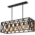 thumbnail image 1 of A Million  Metal cage Pendant Vintage 6 Lights Black Kitchen Island Chandelier 31" for Kitchen Island Bar Farmhouse Living Room Bedroom, E26 Socket, 1 of 16