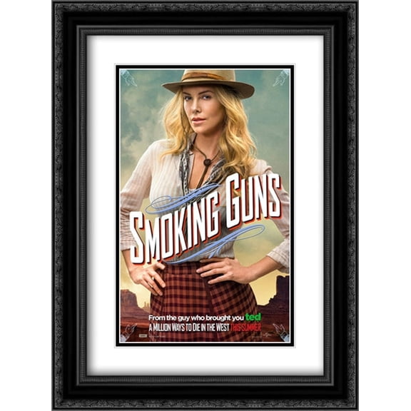 A Million Ways To Die In The West 18x24 Black Ornate Wood Framed Movie Poster with Double Matting