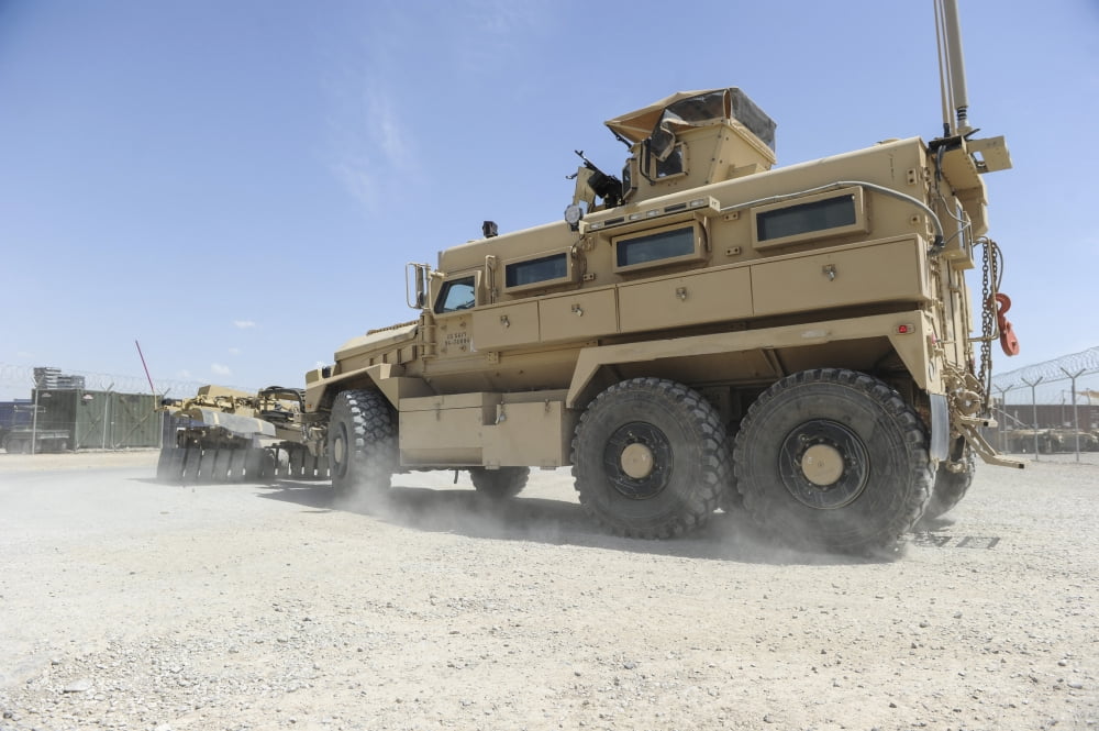 A Mine-Resistant Ambush Protected vehicle Canvas Art - Stocktrek Images (35 x 23)