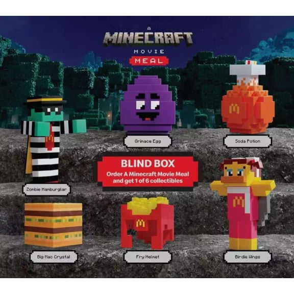 A Minecraft Movie 2025 Happy Meal Set of 6 Figures