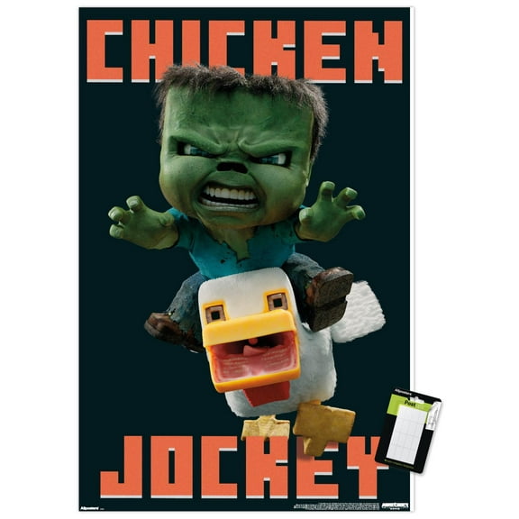 A Minecraft Movie - Chicken Jockey Wall Poster, 14.725" x 22.375"