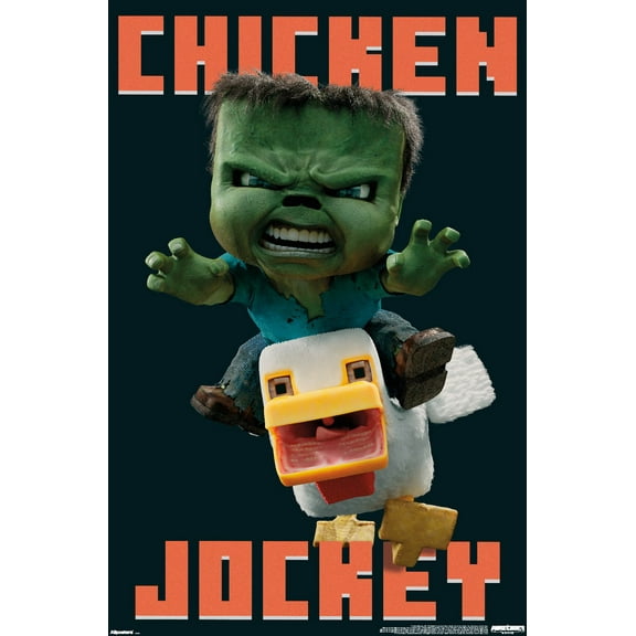 A Minecraft Movie - Chicken Jockey Wall Poster, 22.375" x 34"