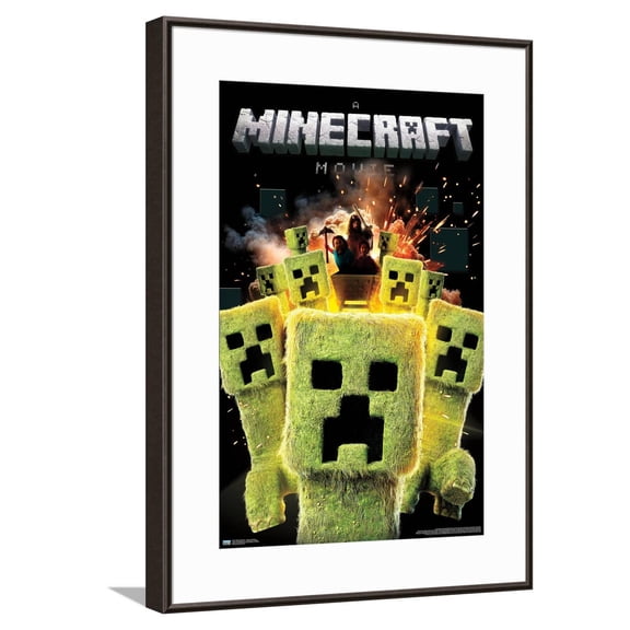 A Minecraft Movie - Creeper Explosion Canvas Wall Poster, 14.725" x 22.375"