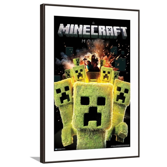 A Minecraft Movie - Creeper Explosion Canvas Wall Poster, 22.375" x 34"