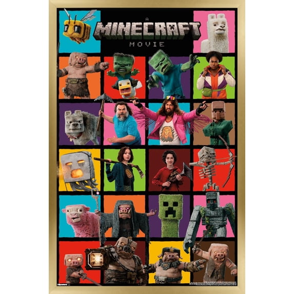 A Minecraft Movie - Grid Wall Poster, 14.725" x 22.375" Framed