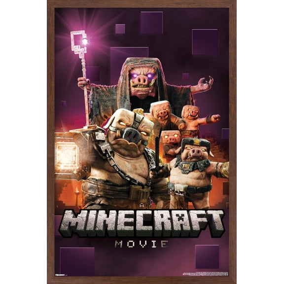 A Minecraft Movie - Hog Collage Wall Poster, 22.375" x 34" Framed