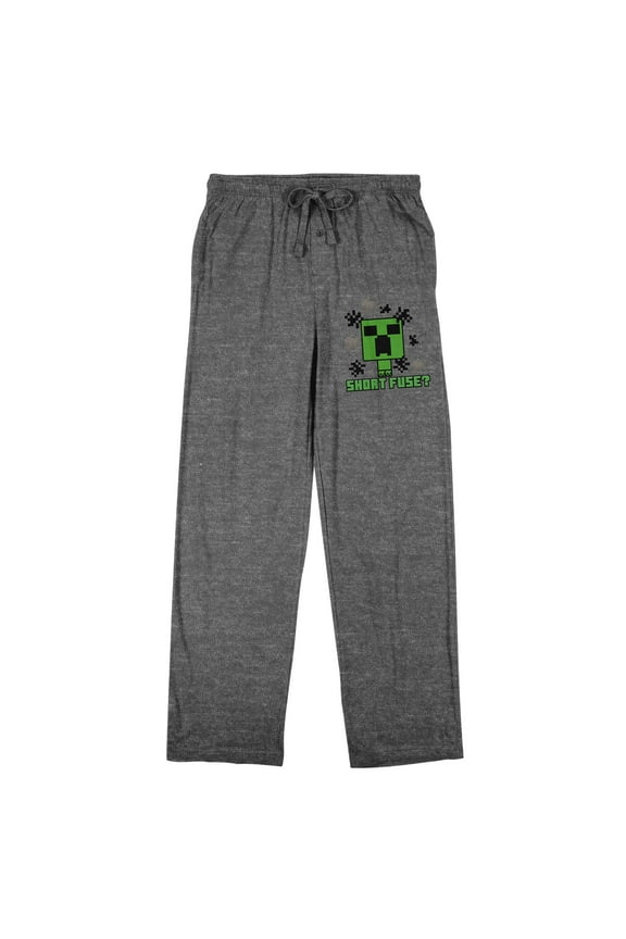 A Minecraft Movie Short Fuse Women's Gray Heather Sleep Pajama Pants-Medium