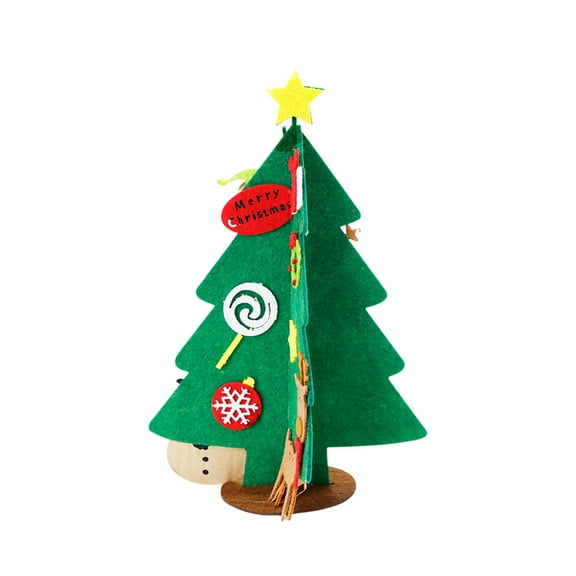 A Mini Diy Felt Christmas Tree Craft Kit, Holiday Decor Ornament For Kids, Handmade Festive Activity For Family Fun And Seasonal Decoration