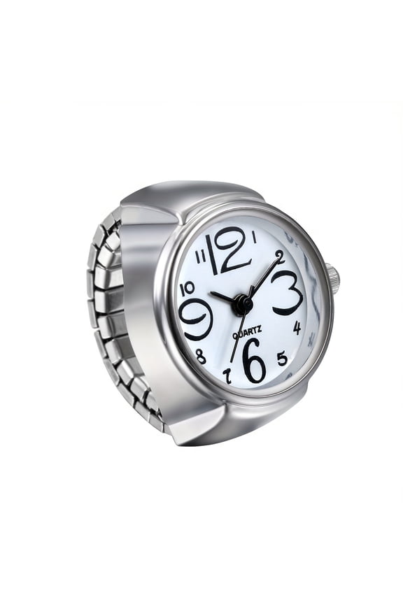 A Minimalist And Stylish Simulated Quartz Ring Watch With Elastic Stra