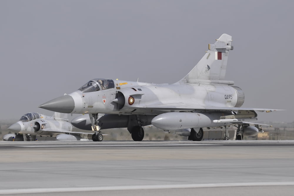A Mirage 2000-5EDA of the Qatar Emiri Air Force at Konya Air Base Canvas Art - Giorgio CiariniStocktrek Images (34 x 23)