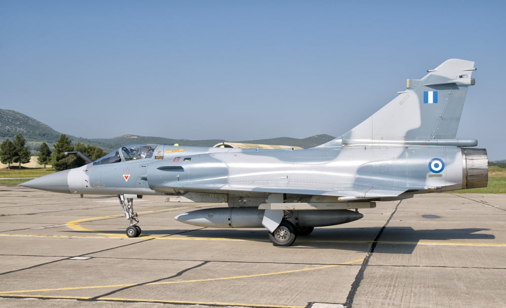 A Mirage 2000 of the Hellenic Air Force at Tanagra Air Base Greece Canvas Art - Giovanni CollaStocktrek Images (18 x 11)