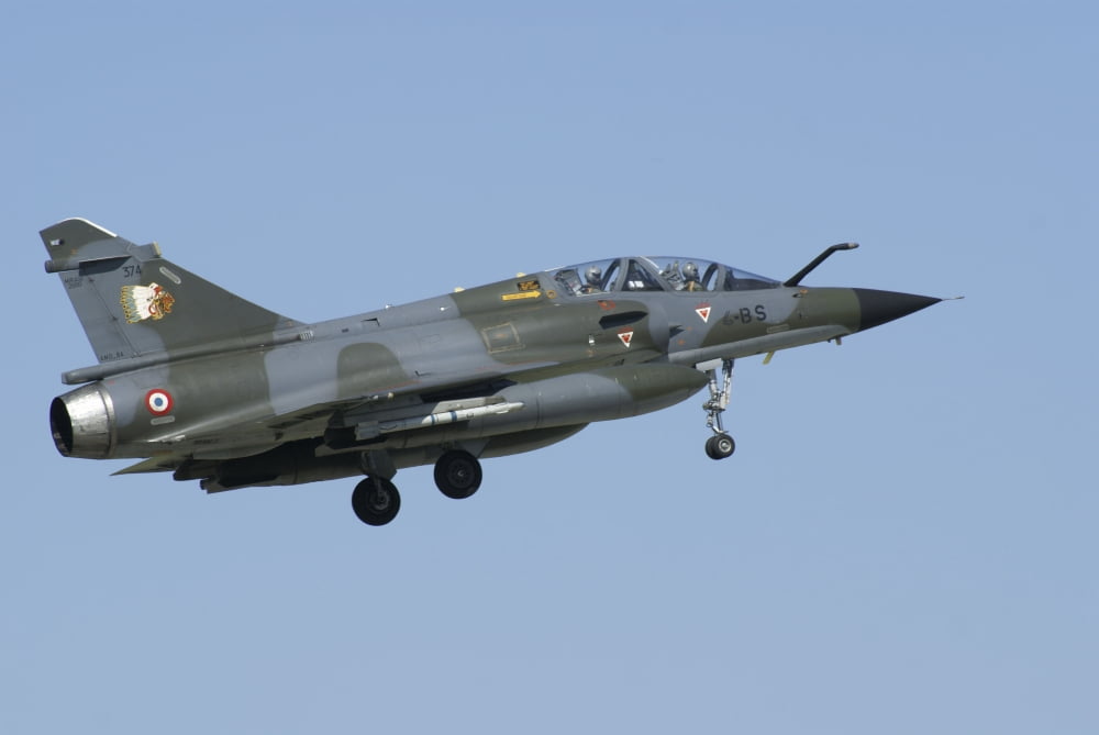 A Mirage 2000D of the French Air Force Canvas Art - Ramon Van OpdorpStocktrek Images (35 x 23)
