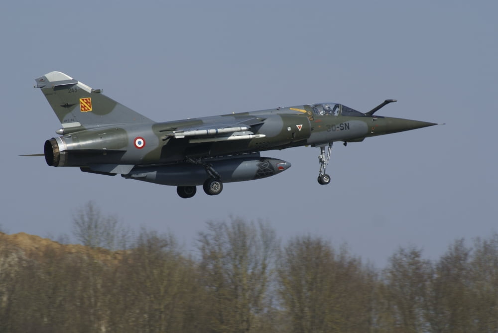 A Mirage F1 aircraft of the French Air Force Canvas Art - Ramon Van OpdorpStocktrek Images (18 x 12)