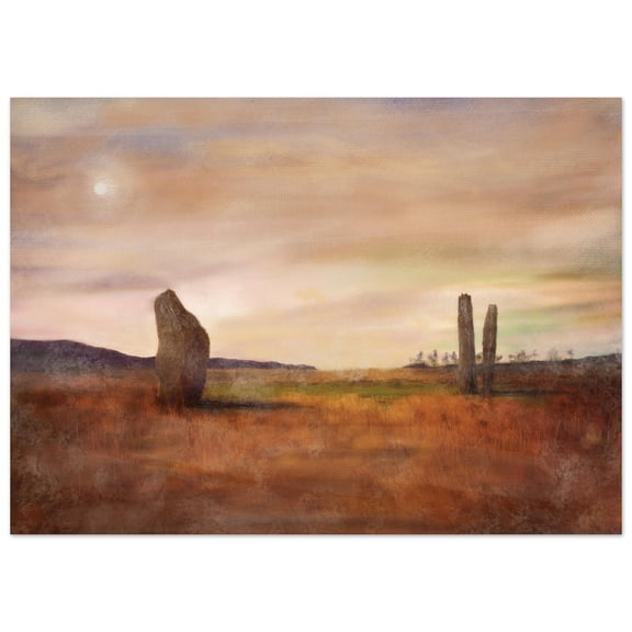 A Moonlit Machrie Moor Arran | Signed Fine Art Prints By Scottish Artist Hunter | Unframed or Varied Frames Available