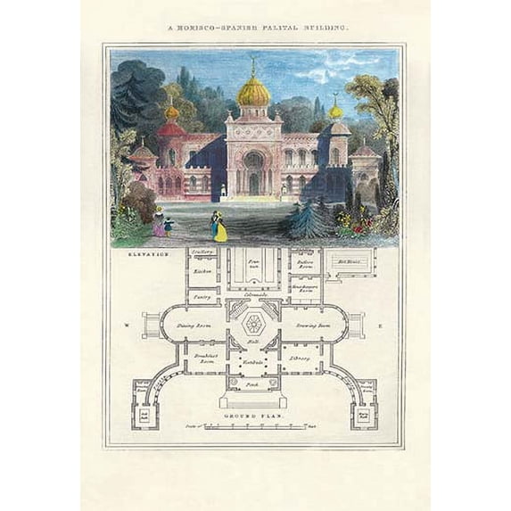 A Morisco-Spanish Palital Building Fine art canvas print (20" x 30")