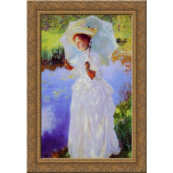 A Morning Walk 19x24 Gold Ornate Wood Framed Canvas Art by Sargent, John Singer