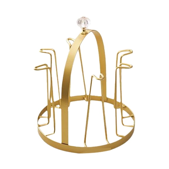 A Mug Dry Stand Beer Glasses Holder 6 Cup Underwater Metal Shelf Non Slip Mugs Organizer Crystal Carrying Handle Iron Material 1.124 Lb