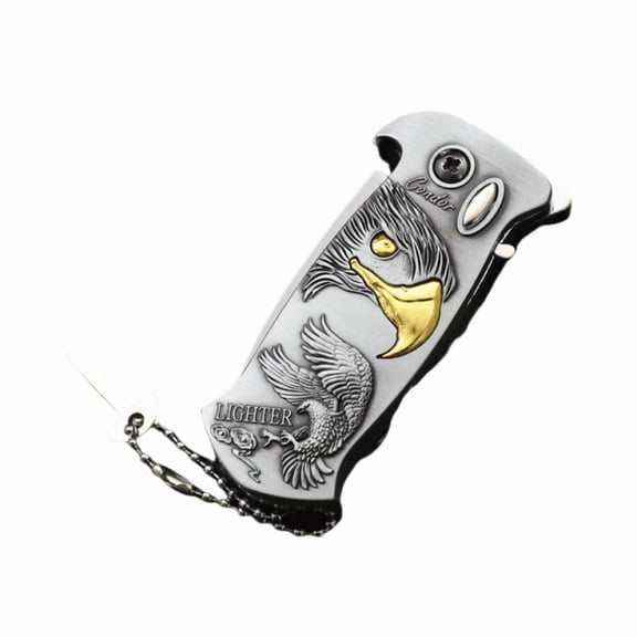 A Multi Functional Windproof Lighter Metal Strap Bottle Opener Direct Inflatable Lighter Style A Iron Material