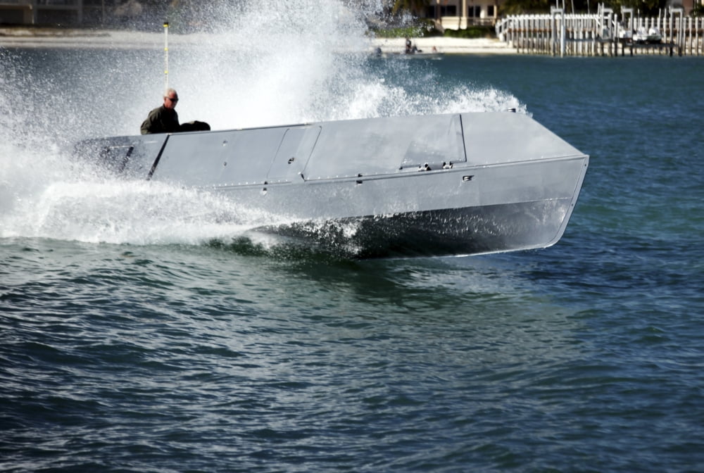 A Multi-Role Combat Craft underway at high speed from Marathon Key in Florida Canvas Art - Michael WoodStocktrek Images (17 x 12)