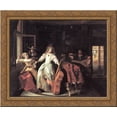 thumbnail image 1 of A Musical Conversation 24x20 Gold Ornate Wood Framed Canvas Art by Pieter de Hooch, 1 of 2