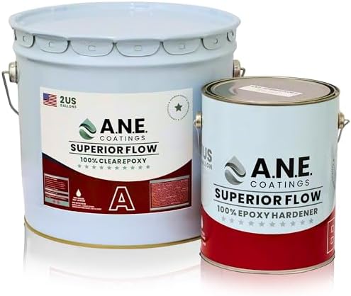 A.N.E Superior Flow, Epoxy Flooring Kit, 3 Gallon  Clear  Self-Leveling Epoxy Garage Floor Coating Kit, High Gloss Concrete Floor Metallic Epoxy, Garage and Basement$$Tools & Hardware Other