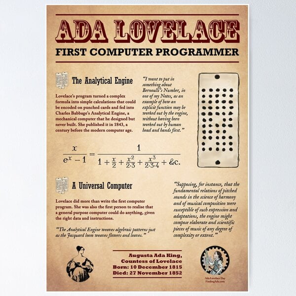 A NEW Ada Lovelace: First Computer Programmer Poster - Walmart.com
