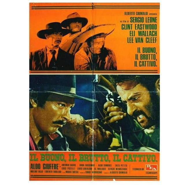 A NEW The Good, The Bad and The Ugly, Italian Movie Poster, 1966 Poster Canvas Posters Framed