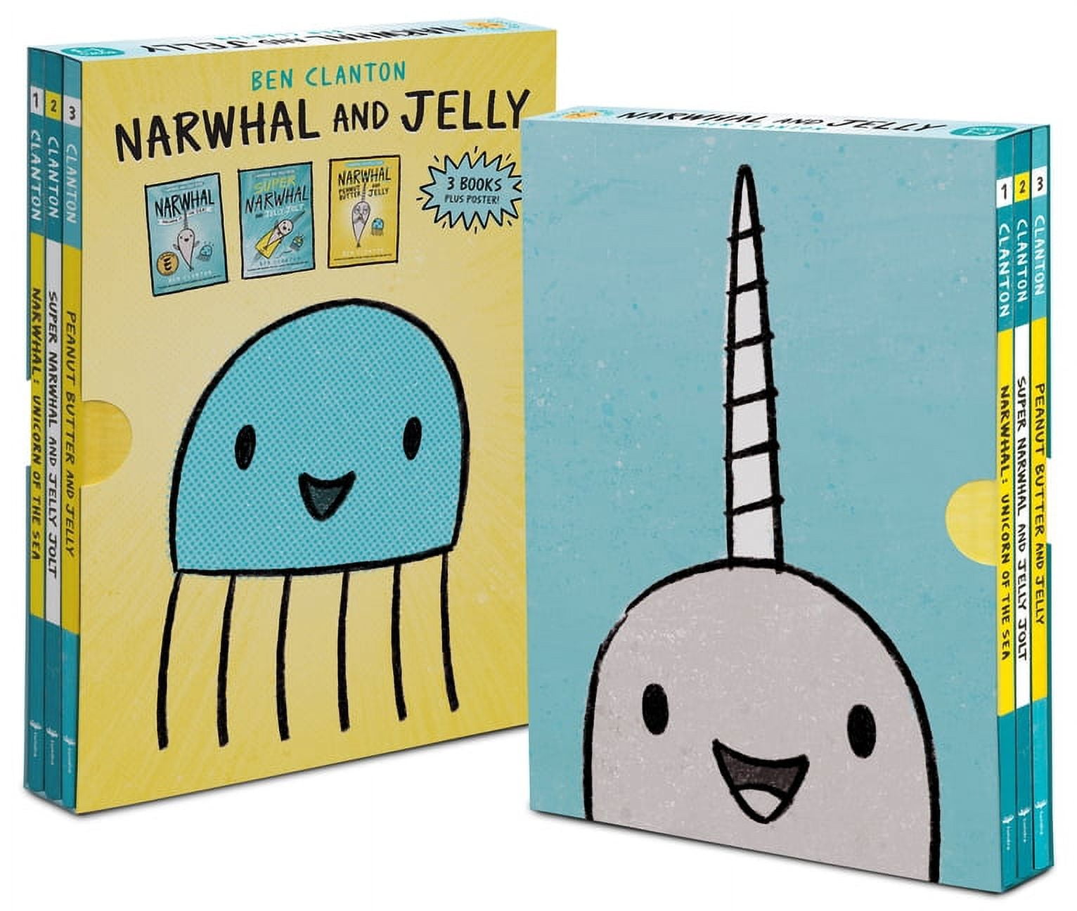 BEN CLANTON A Narwhal and Jelly Book: Narwhal and Jelly Box Set (Paperback Books 1, 2, 3, AND Poster) (Paperback)