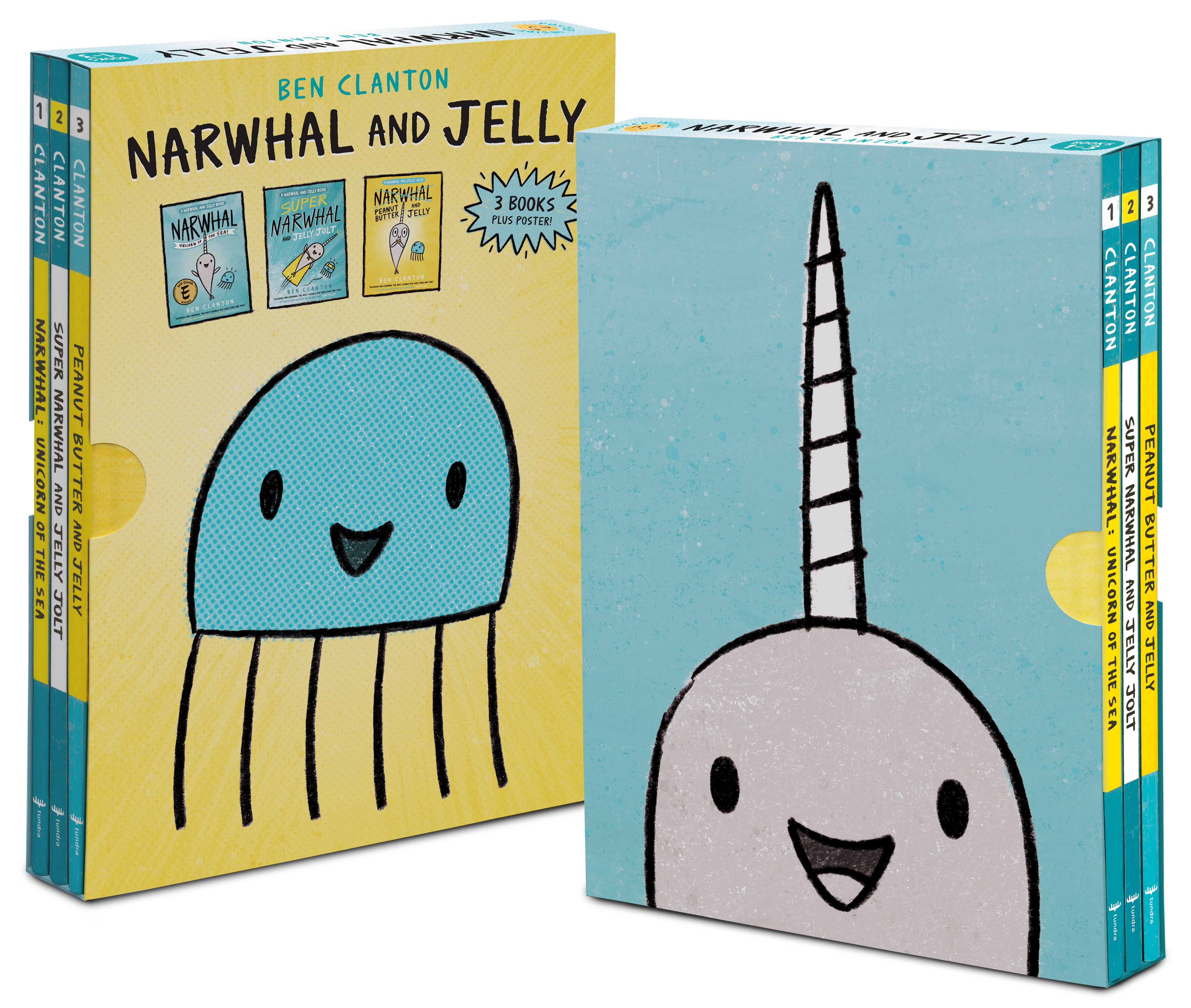 BEN CLANTON A Narwhal and Jelly Book: Narwhal and Jelly Box Set (Paperback Books 1, 2, 3, AND Poster) (Paperback)