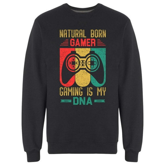 A Natural Born Gamer Sweatshirt Men -Image by Shutterstock, Male x-Large