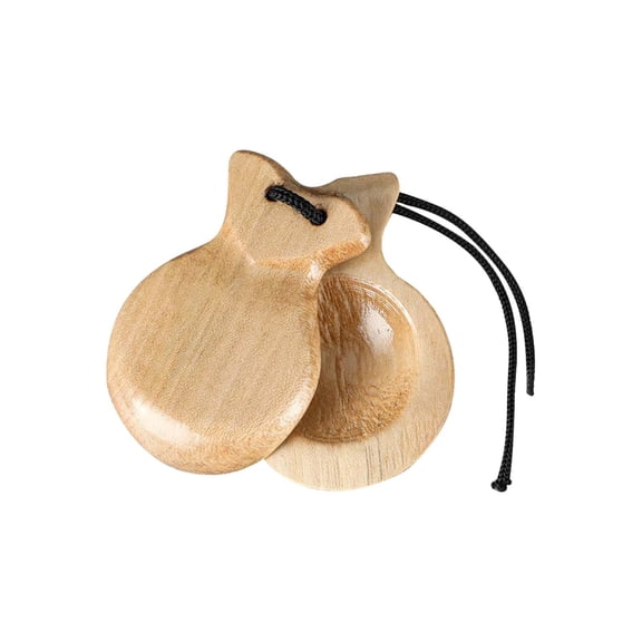 A Natural Wooden Castanets Percussion Instrument Pair For Kids Adults Traditional Spanish Music Player Educational Rhythm Toy