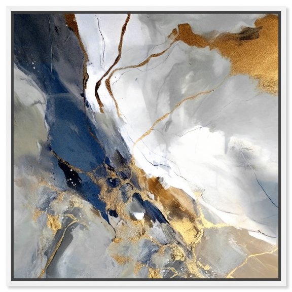 A Nautical Abstraction Canvas Colorful Abstract Wall Art by Art Remedy, White Frame, 30" x 30"