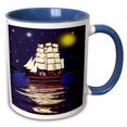 thumbnail image 1 of 3drose, a Nautical Dream - Smudgeart Ship Art, 11oz Two-tone Blue Mug, 1 of 6