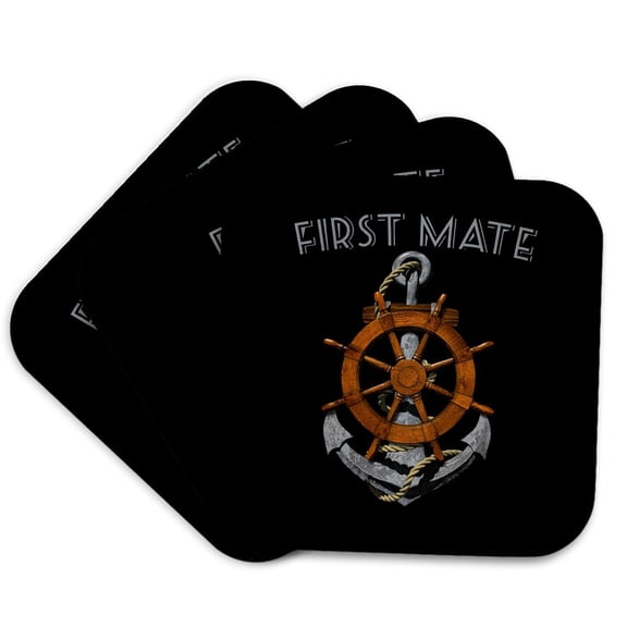 3drose, a Nautical First Mate Anchor and Helm Design., Set of 4 Coasters - Soft
