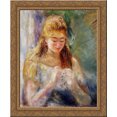 thumbnail image 1 of A Needlewoman 20x24 Gold Ornate Wood Framed Canvas Art by Renoir, Pierre Auguste, 1 of 2