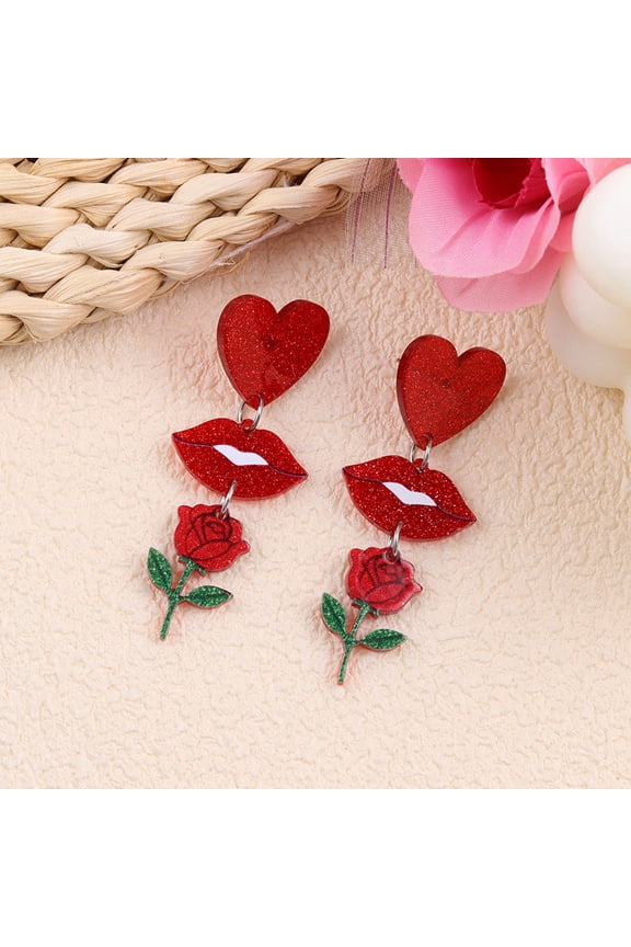 A Neon Heart Dangle Earrings For Women Lightweight Acrylic Statement Jewelry For Festival And Casual Outfits