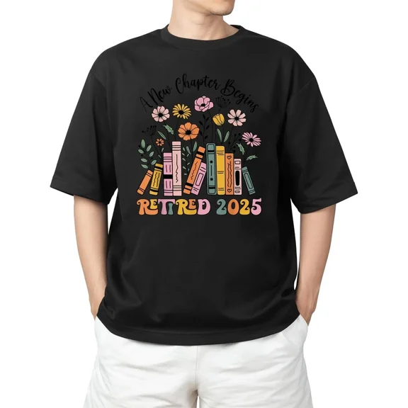 A New Chapter Begins Retirement Teacher Women T-Shirt Vibe for Adults S-4XL