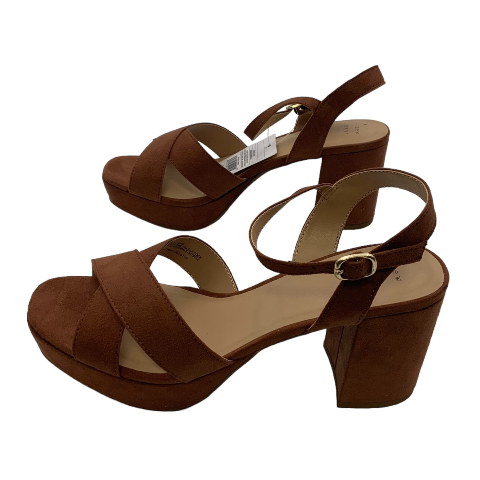 A New Day Gabriella Cognac Faux Suede Platform Heels Brown US Women s Size 6.5 Walmart Business Supplies