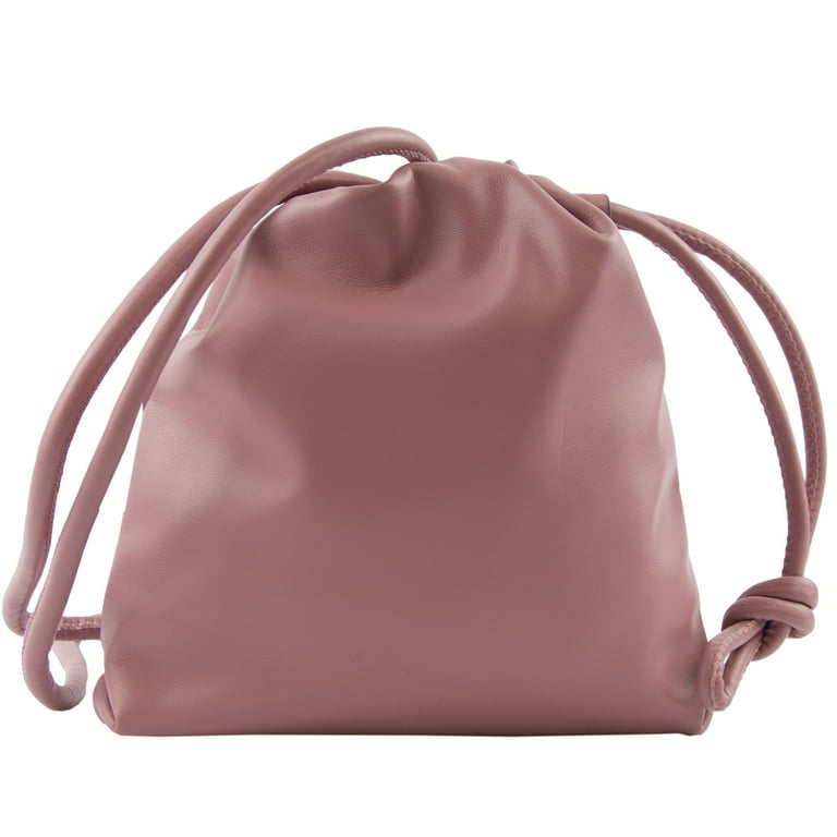 A New Day Pink Cinch Top Crossbody Purse Faux Leather