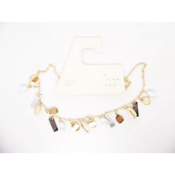 A New Day Shell Lobster Claw Clasp Statement Necklace, Gold Plated