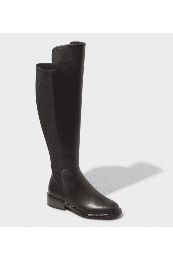 Women's Hope Black Tall Ankle Zip Riding Boots 7