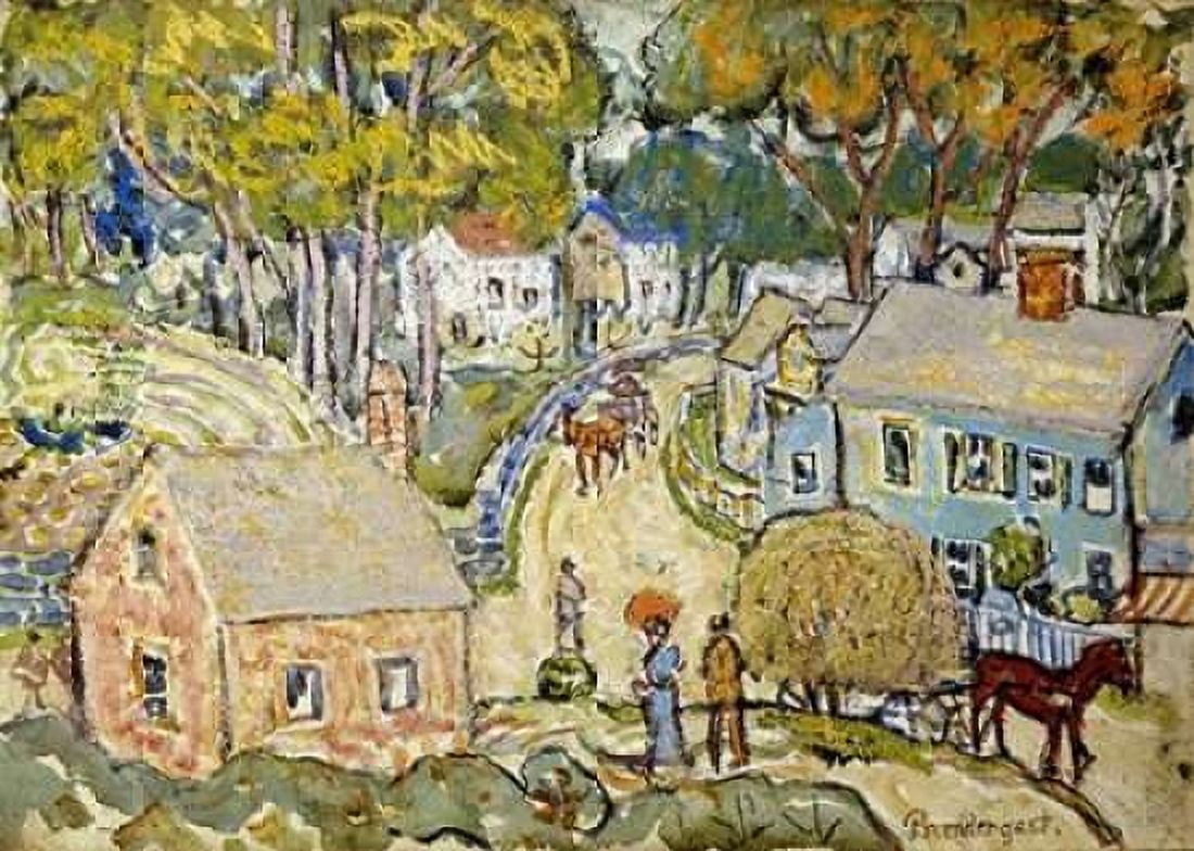 A New England Village Canvas Art - Maurice Brazil Prendergast (20 x 28)