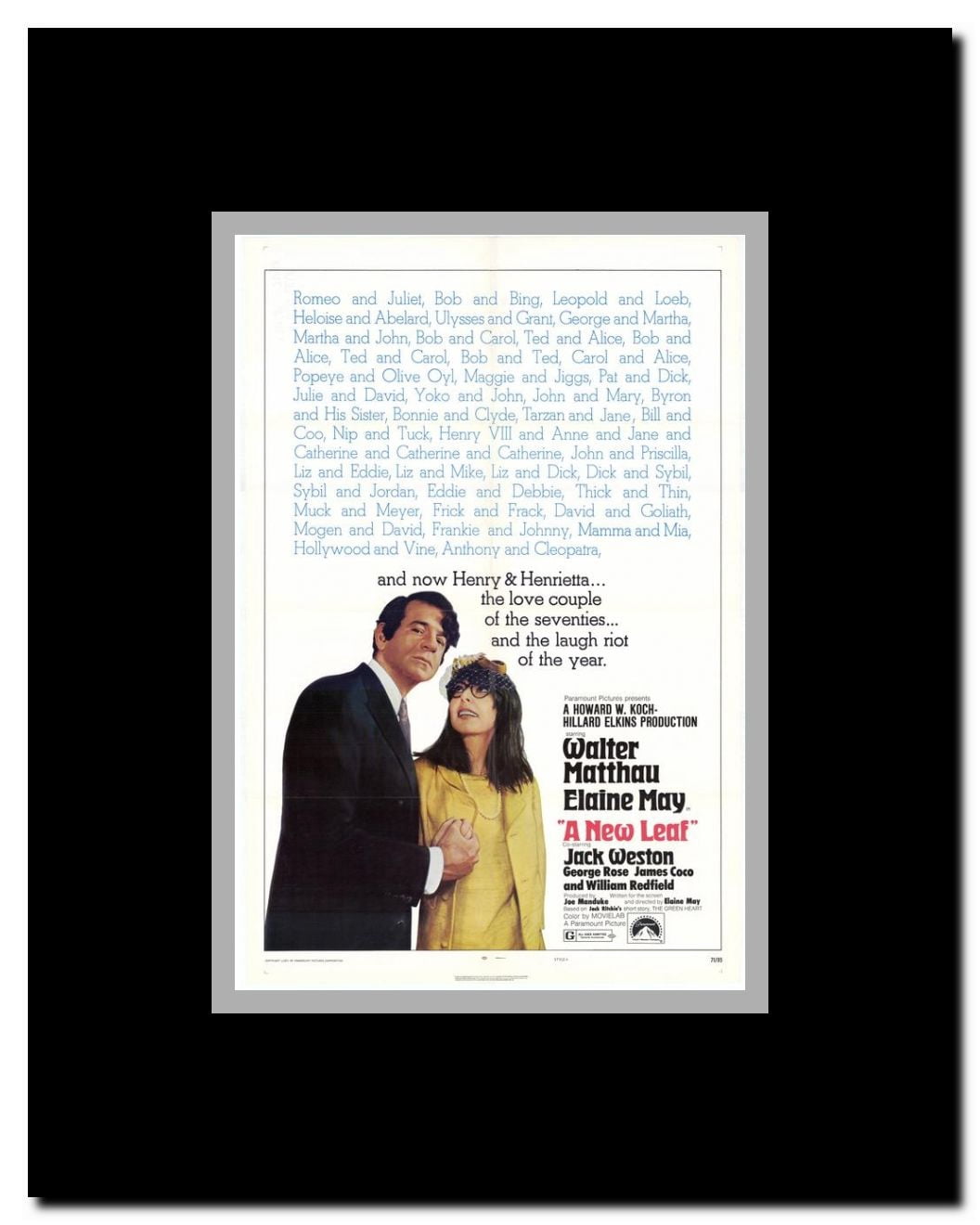 A New Leaf Framed Movie Poster