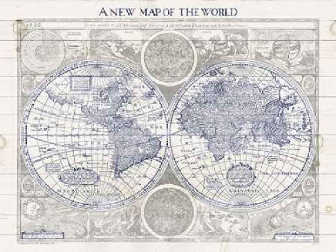 A New Map of the World Canvas Art - Sue Schlabach (22 x 28)