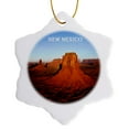 thumbnail image 1 of 3drose, a New Mexico Sunset, 3 inch Snowflake Porcelain Ornament, 1 of 7