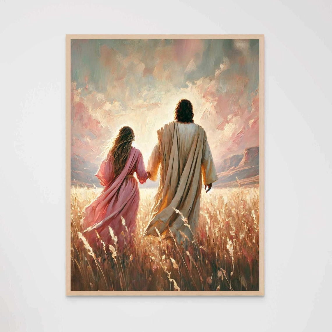 A New Path Christian Wall Art Jesus And Girl Christ Picture With Girl ...