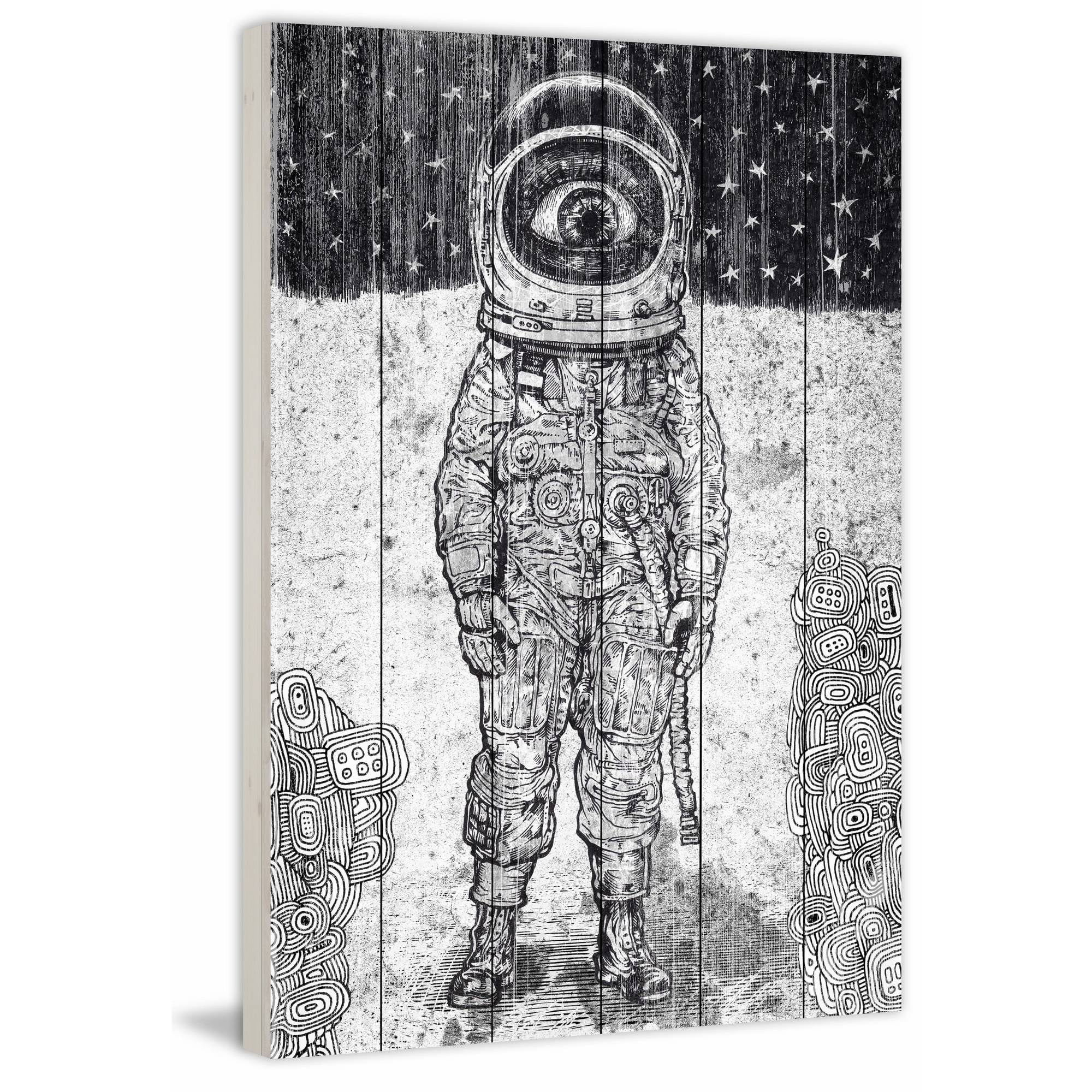 "A New World" Painting Print on White Wood