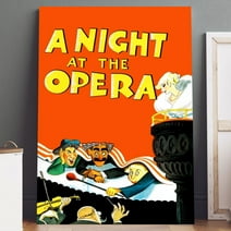 A Night at the Opera Movie Poster Printed on Canvas (5" x 7") Wall Art - High Quality Print, Ready to Hang - For Home Theater, Living Room, Bedroom Decor