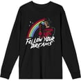 thumbnail image 1 of A Nightmare On Elm Street Follow Your Dreams Adult Black Crew Neck Long Sleeve Tee-Medium, 1 of 2